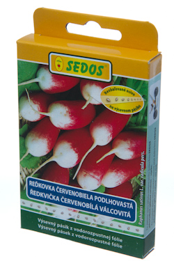 Reďkovka červeno-biela podlhovastá Slovana, výsevný pásik 5 metrov Reďkovka červeno-biela podlhovastá Slovana, výsevný pásik 5 metrov