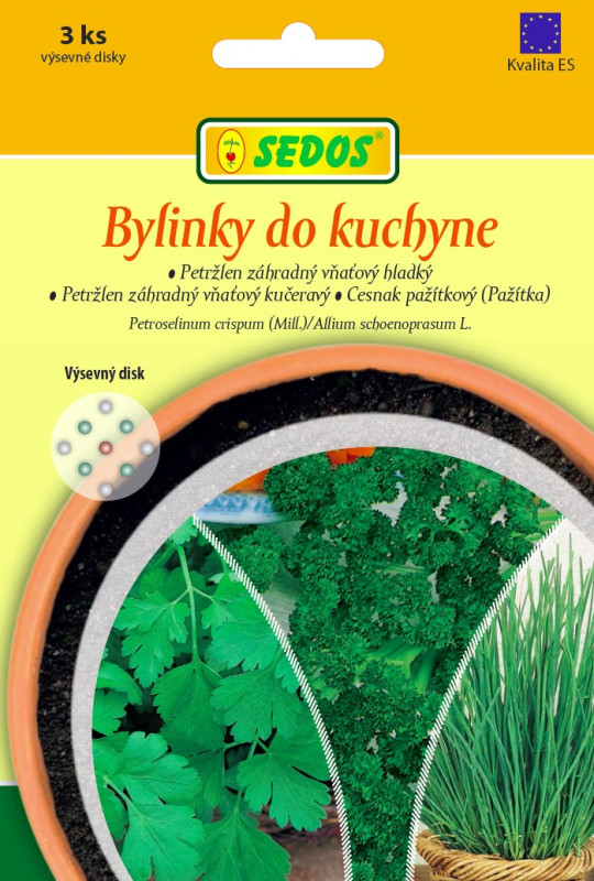 Bylinky do kuchyne: petržlen záhradný vňaťový hladký, petržlen záhradný vňaťový kučeravý, cesnak pažítkový (pažítka) Bylinky do kuchyne: petržlen záhradný vňaťový hladký, petržlen záhradný vňaťový kučeravý, cesnak pažítkový (pažítka)